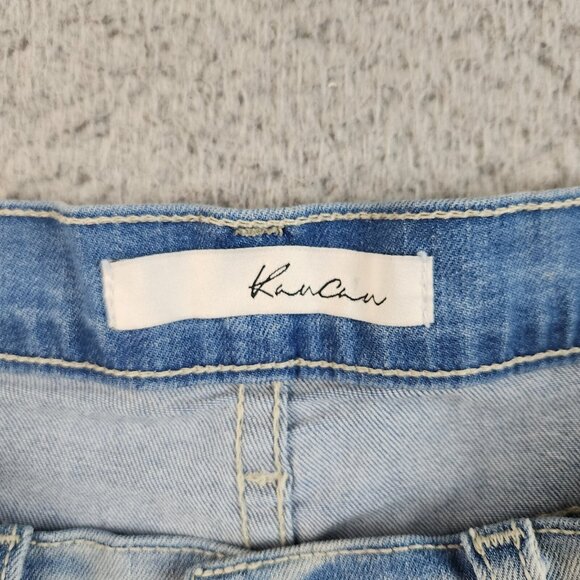 KanCan Shorts Womens 28 Blue Jeans Curvy Denim Light Low Rise Cut Off Stretch - Picture 10 of 11